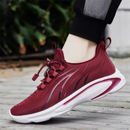 Men Women Running Shoes Soft Comfort Black White Beige Grey Red Purple Mens Trainers Sports Flat Sneakers GAI