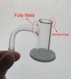 White Bottom Blender Spin Bevelled Edge Banger Nails Fully Weld Seamless Quartz Bangers 10mm 14mm Male Joint 45 90 Degree 20mm OD3417954