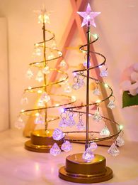 Christmas Decorations 2024 LED Lights Acrylic Crystal Beads Tree Xmas Ornaments Noel Decor For Home