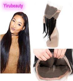 Peruvian Unprocessed Human Hair Adjustable Lace Band Pre Plucked 360 Lace Frontal Straight Hair Closures 1022inch7039073
