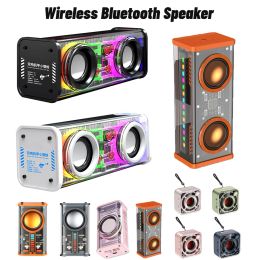 Speakers V8/K07 Transparent Mecha Music Speakers Bluetooth 5.0 Wireless Subwoofer TWS RGB Light Portable Speaker Mini Party Loudspeaker