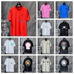 Men's T-shirt Designer T-shirt Ch Cross Applique Embroidery short sleeve Loose hip Hop street High street top