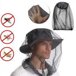 Berets Mosquito Hat Net Face Head Protector Foldable Summer Outdoor Insect Gnat Cover Fishing Supplies Anti-mosquito Caps