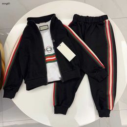 Brand baby clothes boys tracksuits zipper kids three-piece Sports suit Size 100-150 CM Long sleeved hoodie Jackets and pants 24Feb20