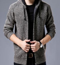 Men039s Sweaters Winter Korean Style Fashion Men Long Sleeve Fur Lining Zipper Casual Coats Male Sweatercoat Slim Fit Warm Outw1826007