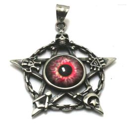 Pendant Necklaces Cool Pink Stone Eye 316L Stainless Steel Skull Moon Star Great Or Gift For Friend