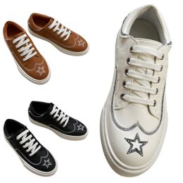 Slippers women's brand designer shoes star print casual shoes low top skate shoes luxury letter outdoor shoes lace up platform shoes non slip round toe flat heel