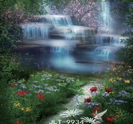 waterfall flowers pography backdrops natural scenery po background vinyl cloth 3D for po studio poshoot Customize1749587