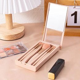 Makeup Brushes Morandi Window Mirror Box 5 Mini Transparent Cute Portable Set