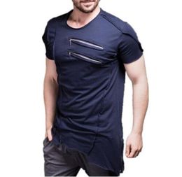 New Design Men Chest zipper T Shirt Muscle Fitness Work Out Streetwear For Male Sporting T Shirt Mens Bodybuilding Tees Tops7839315