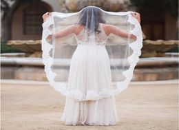 Gorgeous Single Tier Lace Edge Waltz Ballet Wedding Veil White Ivory One Layer Bridal Veil6382922