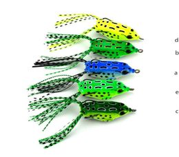 Hollow Body Soft Rubber Frog Shape Blackfish Fishing bait 55cm 8g 3D eyes 5color simulation Bullfrog Laser water surface Lure1281993