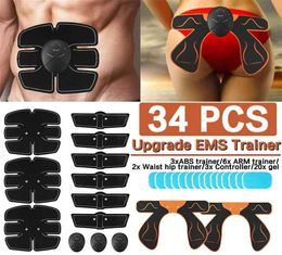 EMS Ab Abdominal Muscle Stimulator Hip Trainer Lifting Buttock Electrostimulation Toner Home Gym Fitness Equipment Training Gear 29281929