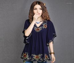 Women's Blouses & Shirts Woman's Tops 2022 Tunics Female Embroidered Blouse Mexican Hippie Boho Chic Shirt Ladies Kimono Femme F697Wom7970124