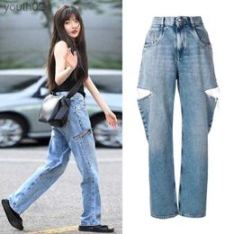 Women's Jeans Womens Jeans Celebrity For Woman Designer Alternative Luxury Clothes 240304