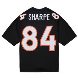 Stitched football Jersey 84 Shannon Sharpe 1998 black mesh retro Rugby jerseys Men Women and Youth S-6XL