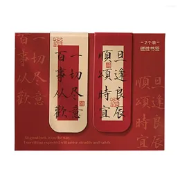 Words Bookmark Chinese Magnetic Bookmarks Blessing Calligraphy Page Markers For Book Students Kids Set