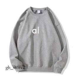 AL Women Yoga Outfit Perfectly Oversized Sweatshirts Sweater Loose Long Sleeve Crop Top Fitness Workout Crew Neck Blouse Gym Aloo Hoodie 162