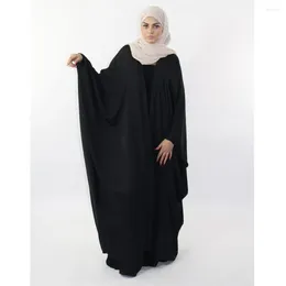 Ethnic Clothing Muslim Women Batwing Sleeve Kimono Cardigan Open Abaya Maxi Dress Islamic Ramadan Eid Modest Jalabiya Robe Kaftan Gown