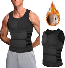 Adjustable Men Body Shaper Vest Waist Trainer Double Belt Sweat Shirt Corset Top Abdomen Slimming Shapewear Fat Burn Fitness Top9559771