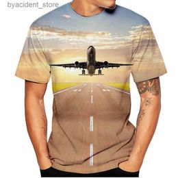 Men's T-Shirts Aeroplane Hot Harajuku Print T-Shirt Mens Womens Fashion Casual Streetwear Oversized T-Shirts L240304