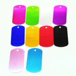 Tags 50Pcs Dog Tag Military Shape Pet Id Tags Anodized Aluminium Colour Name Pendant Blank Personalised Customised 1.0 mm thick