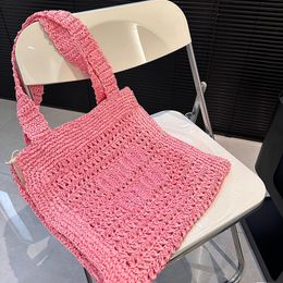 Oversize beach handbags women woven shoulder bag large straw totes summer color canvas shopping bags luxury travel crossbody