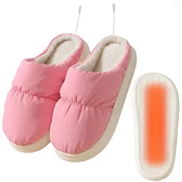 Carpets Electric Heating Slippers Adjustable Temperature Foot Warmer Boots Plush Heated For Home Office