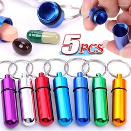 Keychains Mini Portable Aluminium Shaped Box Bottle Container Keychain Outdoor Pocket Hearing Protection Earplugs