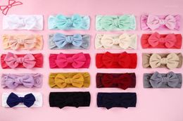 19Pcs Summer Thin Hair Bows Korea Sweet Knitted Elastic Hair Bands For Baby Girls Simple solid Headwrap Newborn Accessories14043527