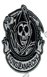 Fashion SOA Reaper Crew Embroidered Iron On Patch Motorcycle Heavy Metal Punk Applique Badge Front Patch 35quot G04486558573