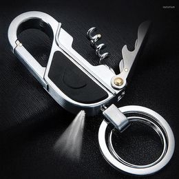 Keychains Jobon Men Key Chain Multifunction Folding Clipper Wine Corkscrew KeyChain Tool For Ring Holder Christmas Day Xmas Gift231e