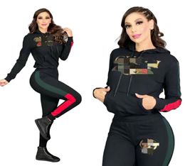Hoodie and Sweatpants Two Piece Pants Women Hooded Sweatshirt and Bottoms Sets Wear Ship9590920