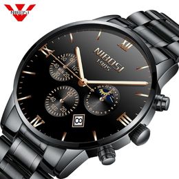 NIBOSI Watch Men Fashion Quartz Clock Mens Watches Luxury Famous Top Brand Steel Business Waterproof Watch Relogio Masculino270v