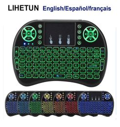I8 Wireless Mini Keyboard 7 Backlight 24GHz Fly Air Mouse lithiumion battery Remote Control English Spanish French For Android T8597573