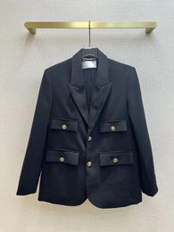 Women's Jackets Stylish Metal Single Breasted Suit Jacket Retro Neutral Style The Version Of Upper Body Is Really Amazing