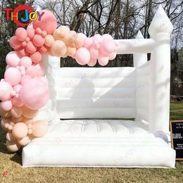 Outdoor -Aktivitäten Werbespott 13 Fuß aufblasbar weißer Hochzeitspuller PVC Playhouse Bouncy Castle Moon Party Haus Braut Bounce Springing Bouncers für Kinder und Erwachsene