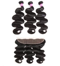 Dilys Body Wave Hair Bundles With Ear to Ear Hair Closure Brazilian Peruvian Human Hair Extensions Natural Colour 828 inches1651872