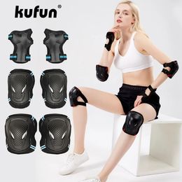 kufun Knee Elbow Pads Protective Gear Longboard Skateboard Adult Children Bicycle Inline Roller Skate Protector set Kids Scooter 240227