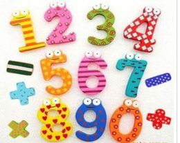 wooden fridge figures magnets Children039s Education DIY Toy digital colour Memo Sticker KD186627213