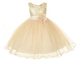 New Style Girl Dress Cute Sequin Sleeveless Vest Princess Lace Dress Baby Kids Party Wedding Bridesmaid Vestido7811680