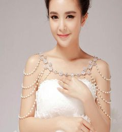 Body Jewerly Beaded Wedding Accessory Necklace Jewelry Ribbon Chain Shoulder Wedding Bridal Princess Crystal Rhinestone Body Jewer5174298