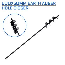 Troffel 1pcs Earth Auger Hole Digger Tool 600x50mm Borer Post Hole Digger Garden Planting Hine Drill Bit Garden Auger Tool