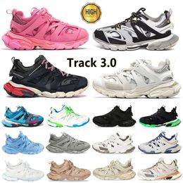 luxury track tracks designers shoes mens women trainers Track 3 3.0 Shoes Triple white black Gomma leather Trainer Nylon Printed Platform Sneakers shoes eur size 35-45