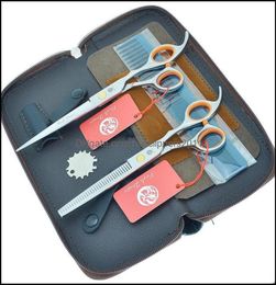 Hair Scissors Care Styling Tools Products 70quot Hairdressers Sharp Set Japan 440C Hairdressing Cutting Shears 65quot Thin2142801