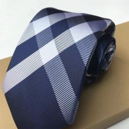 2653 Fashion Designer Ties for Men Necktie Plaid Letter H Stripes Luxury Business Leisure Silk Tie Cravat with Box sapeee