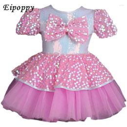 Stage Wear Children's Gauze Dress Costumes Girls Pink Sequin One-Piece Pettiskirt Performance Toddler Dance Cute Princess