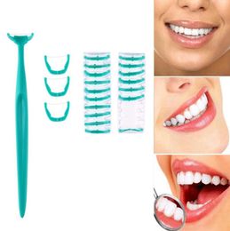 Interdental Teeth Stick Brush 20pcs Floss Head1pc Handle Oral Clean Care Picks Dental Toothpicks Replacement Head Brush Tools3165629