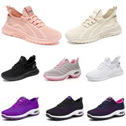 New Men Women Shoes Hiking Running Flat Shoes Soft Sole Fashion Purple White Black Comfortable Sports Colour Blocking Q34 GAI