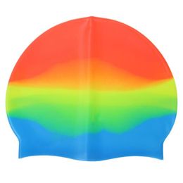 New Adults Silicone Swimming Hat Colorful Stretch Swim Cap03467215